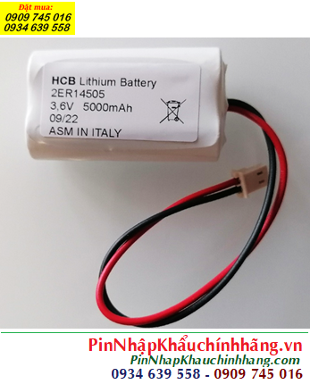 HCB 2ER14505 (2 viên ghép bộ), Pin nuôi nguồn PLC HCB 2ER14505 lithium 3.6V 5000mAh